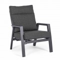 Liggende buitenfauteuil in stof en aluminium, 2 stuks - Nathy