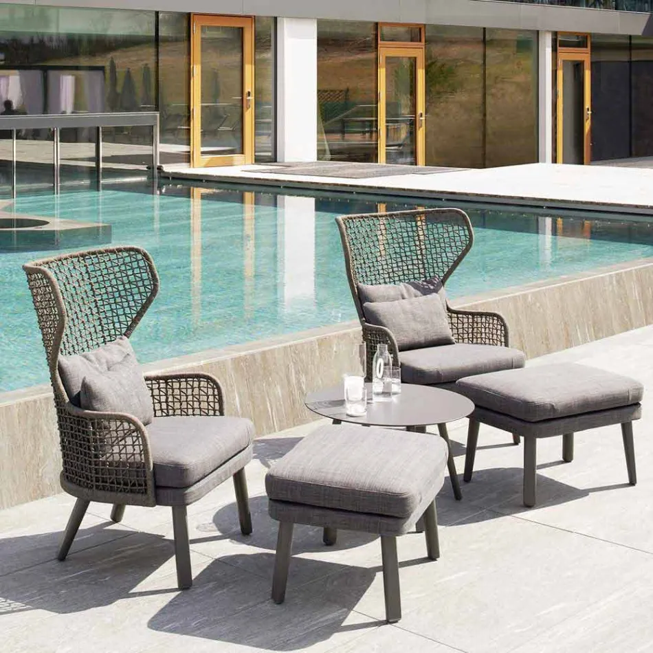 Varaschin Emma gestoffeerd buiten fauteuil van modern design Viadurini