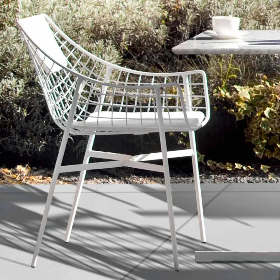 Varaschin Outdoor zomerfauteuil Design set in wit staal Viadurini