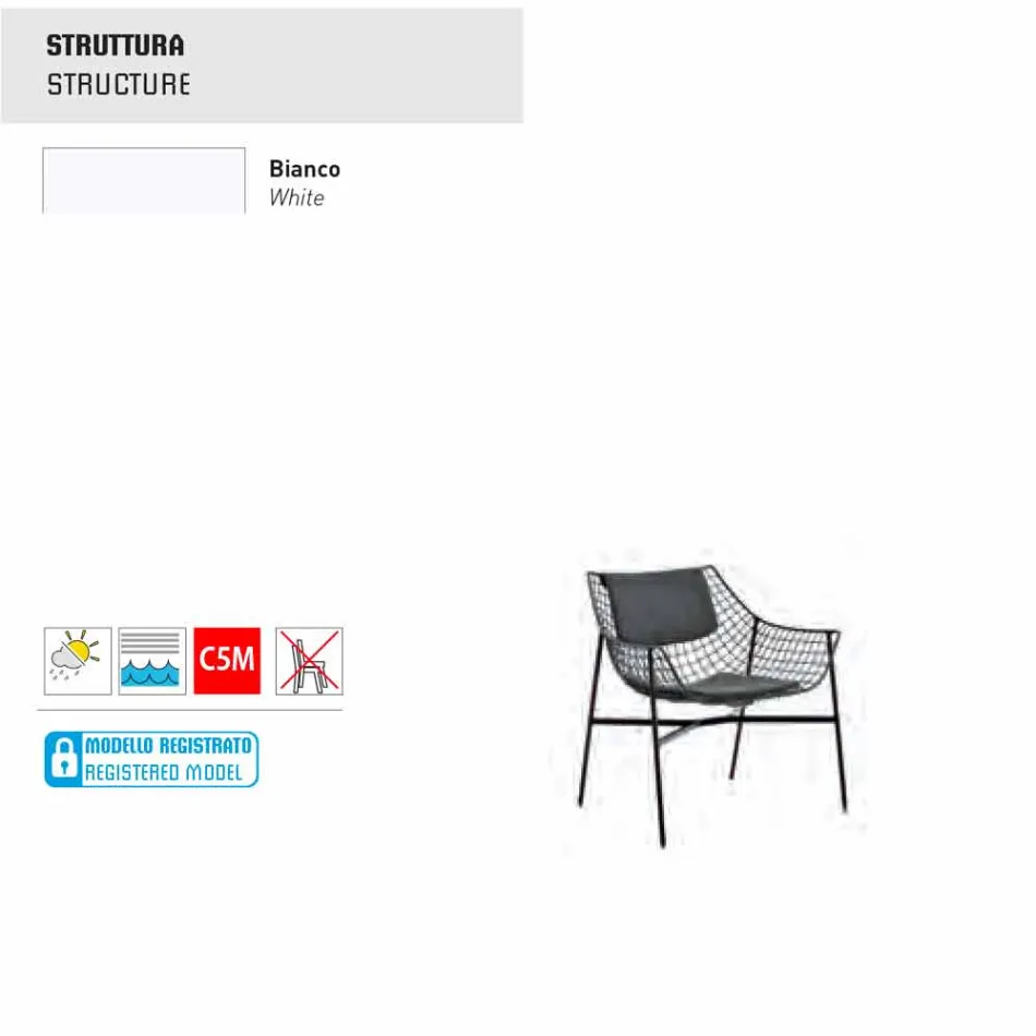 Varaschin Outdoor zomerfauteuil Design set in wit staal Viadurini
