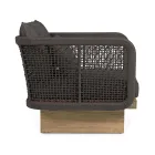 Tuinfauteuil met teakhouten onderstel en touwrugleuning, Homemotion - Chantall Viadurini