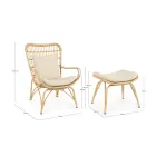 Tuinfauteuil met voetensteun en vlechtwerk van synthetische vezels - Matter Viadurini