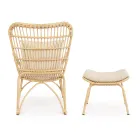 Tuinfauteuil met voetensteun en vlechtwerk van synthetische vezels - Matter Viadurini