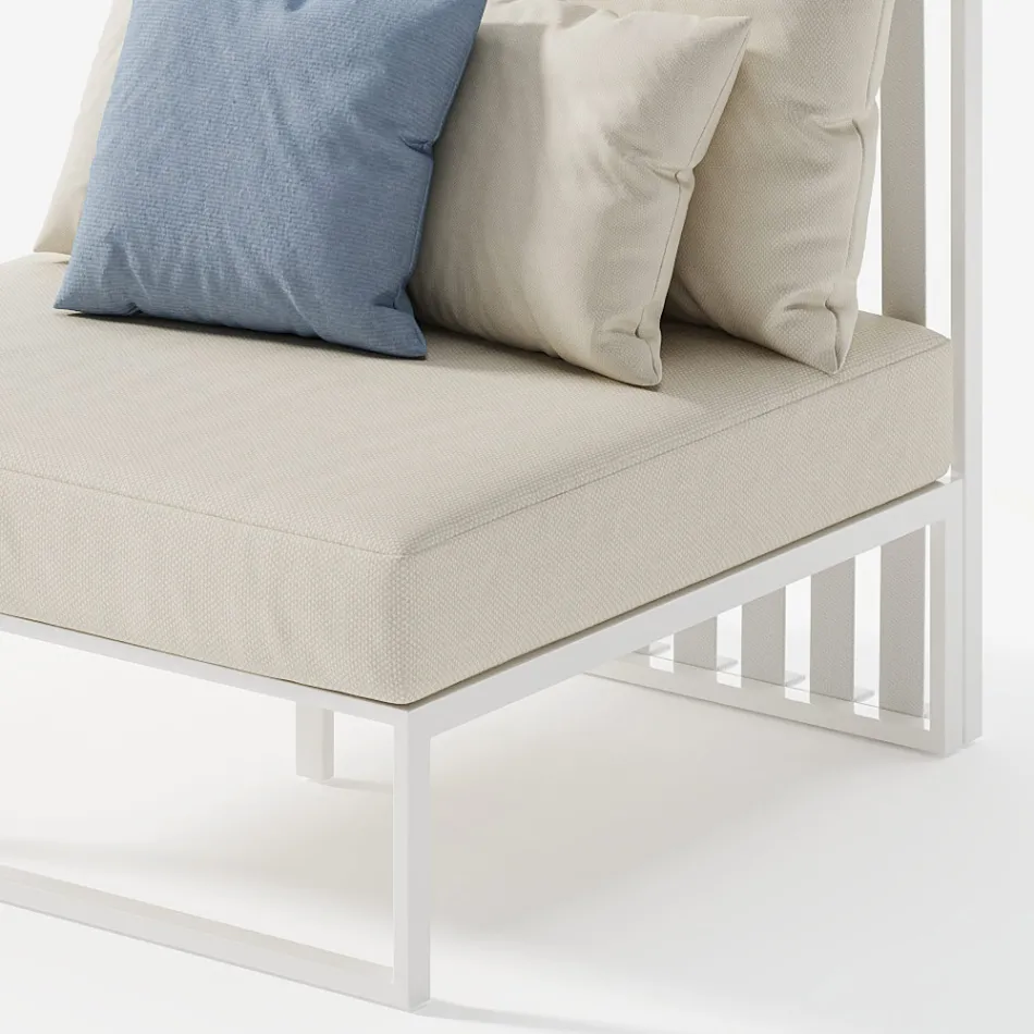 Tuinfauteuil met stoffen zitting en aluminium structuur Made in Italy - Juliediv Viadurini