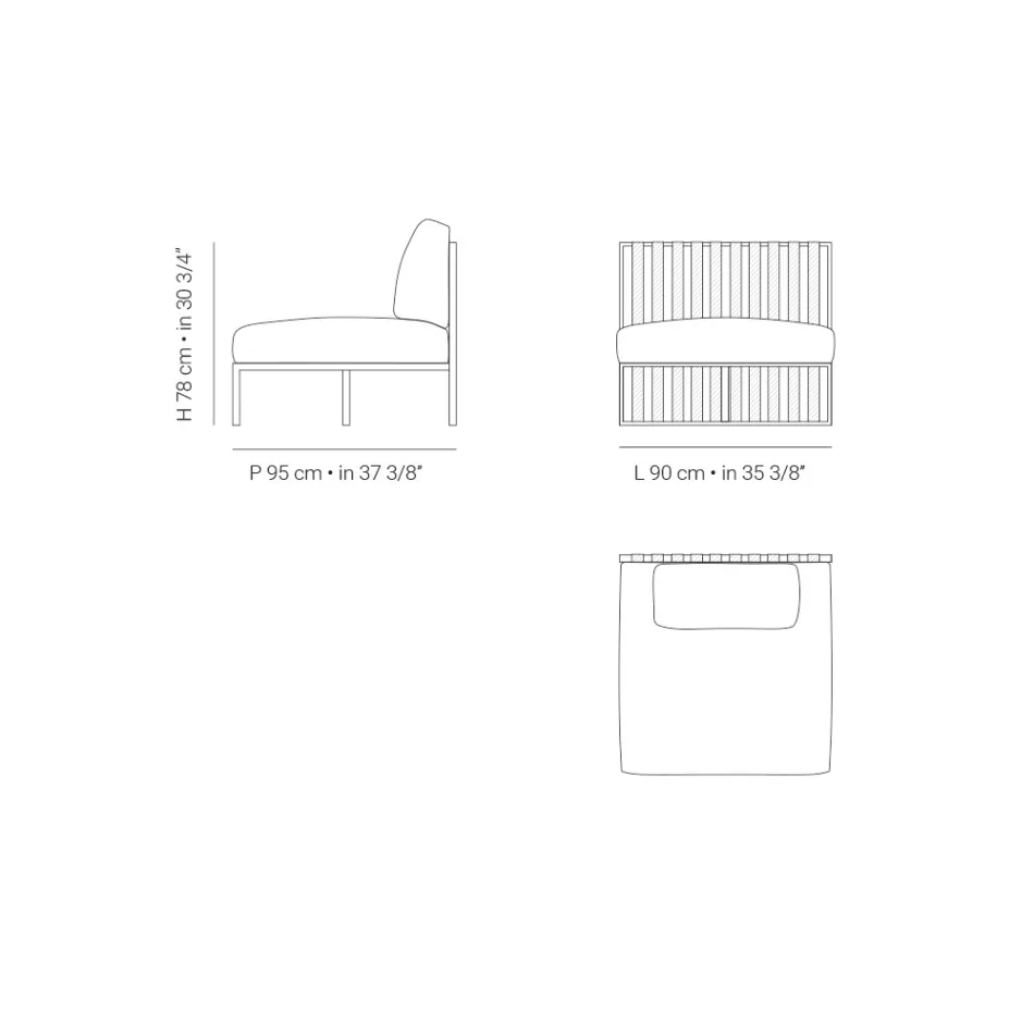 Tuinfauteuil met stoffen zitting en aluminium structuur Made in Italy - Juliediv Viadurini