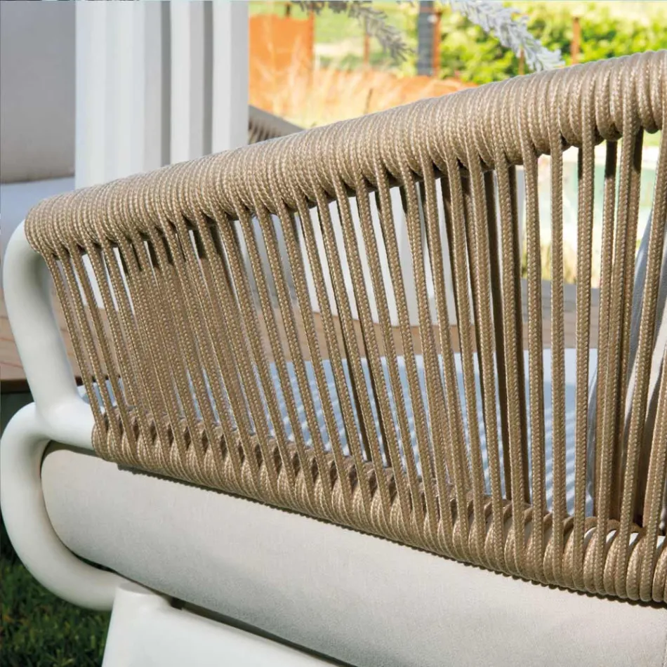 Tuinstoel met aluminium frame en touwen met kussens - Tent Viadurini