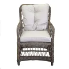 Tuinstoel met aluminium frame bekleed met polyrattan - Puntina Viadurini