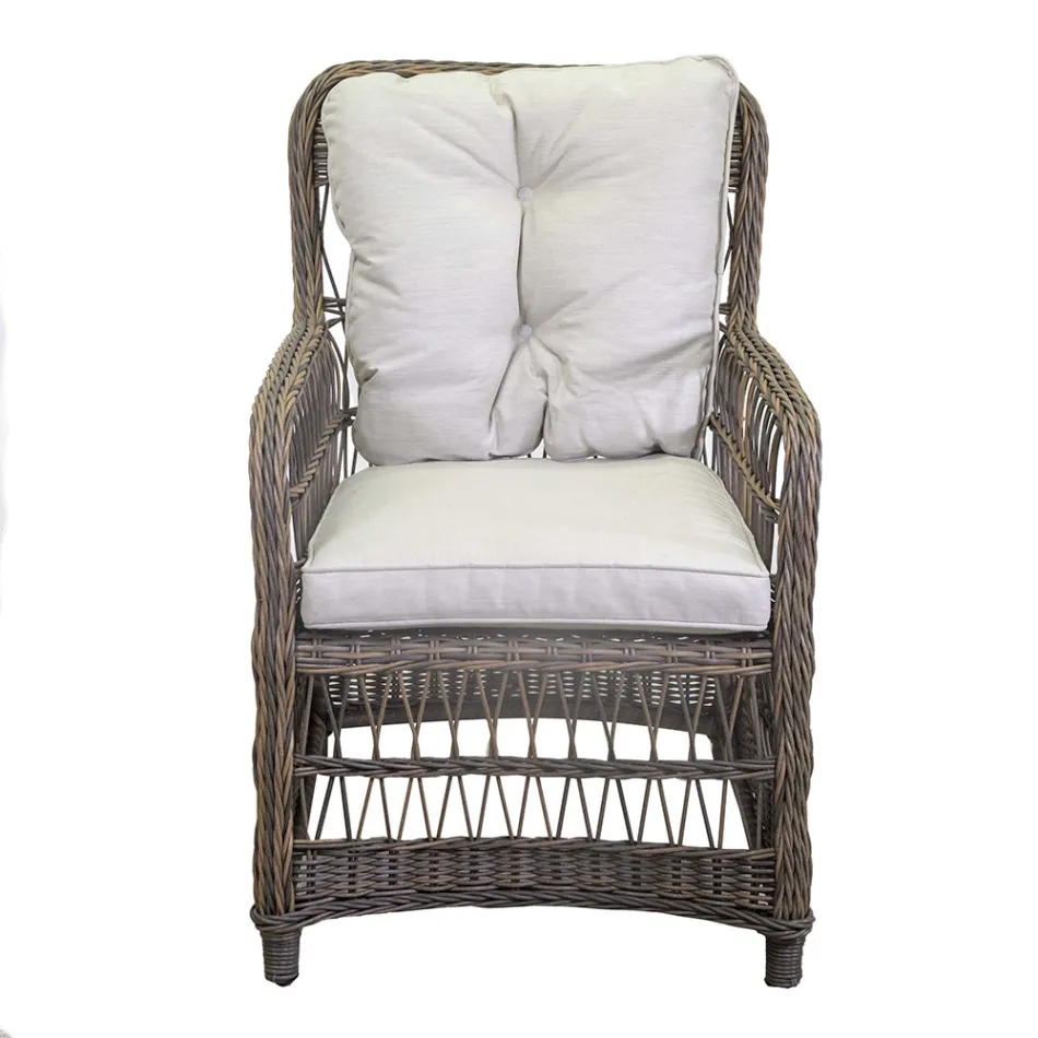 Tuinstoel met aluminium frame bekleed met polyrattan - Puntina Viadurini