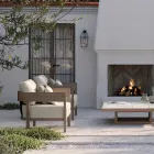 Tuinstoel met teakhouten frame gemaakt in Italië - Briga Viadurini