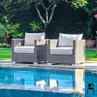 Fauteuil met de hand geweven tuinontwerp Elsa Viadurini