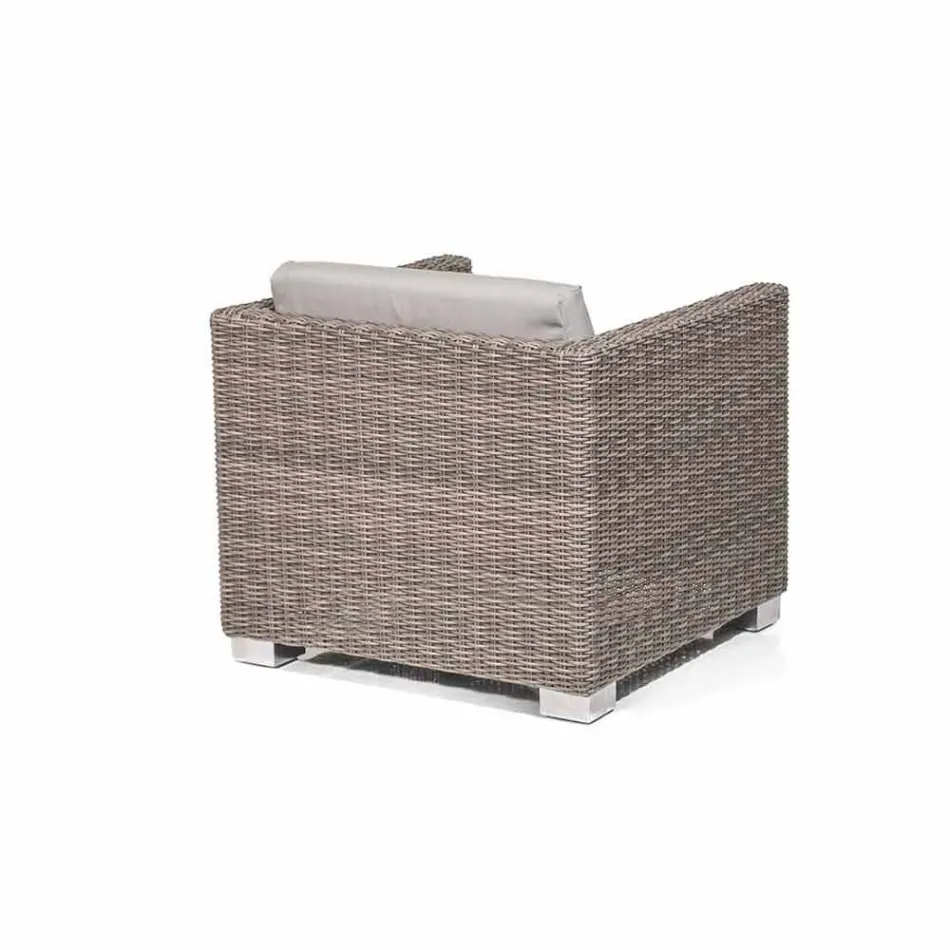 Fauteuil met de hand geweven tuinontwerp Elsa Viadurini