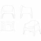 Stevig door Vondom stapelbare tuinfauteuil, in polypropyleen Viadurini