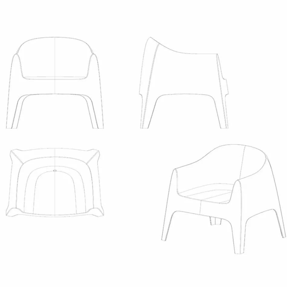 Stevig door Vondom stapelbare tuinfauteuil, in polypropyleen Viadurini