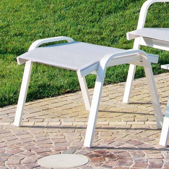Aluminium tuinfauteuil met voetsteun Made in Italy - Camillo