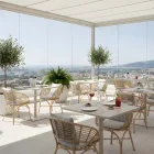 Tuinfauteuil in aluminium en polyrotan weven en kussen - Ellide Viadurini