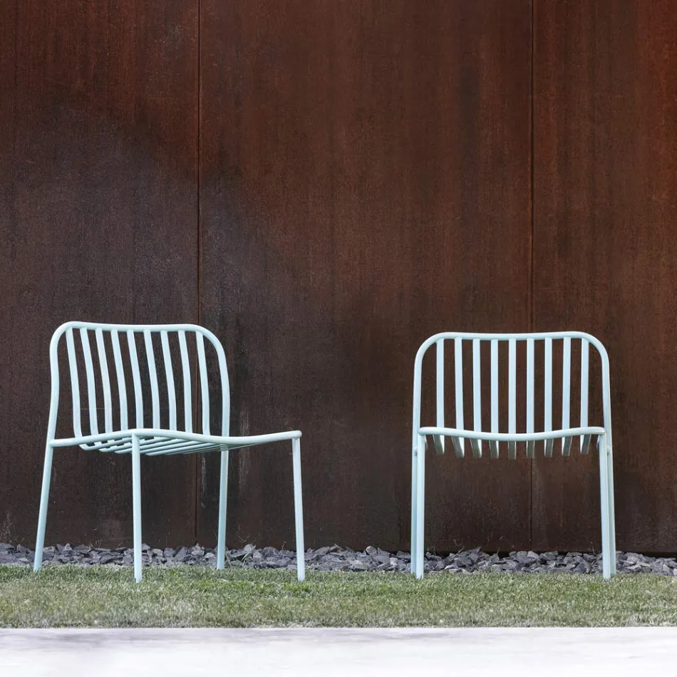Stapelbare metalen tuinfauteuil Made in Italy 2 stuks - Simply Viadurini