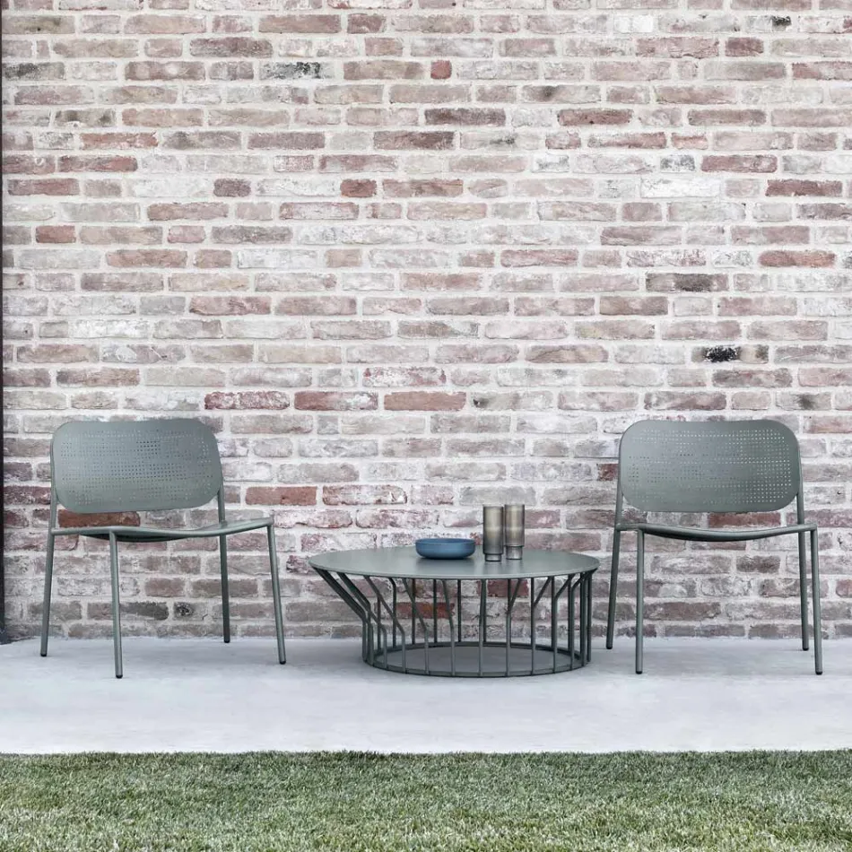 Tuinfauteuil in gelakt metaal Made in Italy 2 stuks - Synergy Viadurini