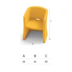 Tuinfauteuil in polyethyleen met armleuningen Made in Italy - Perez Viadurini