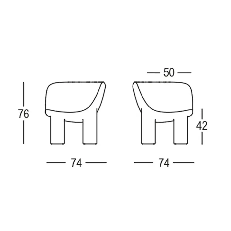 Tuinfauteuil in polyethyleen en stof gemaakt in Italië - Freccia Viadurini