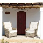 Tuinfauteuil van natuurlijk rotan voor buiten met kussens - Supreme Viadurini