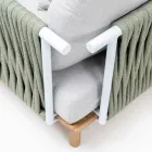 Teakhouten tuinfauteuil, touwvlechtwerk en kussens - Bellatrix Viadurini