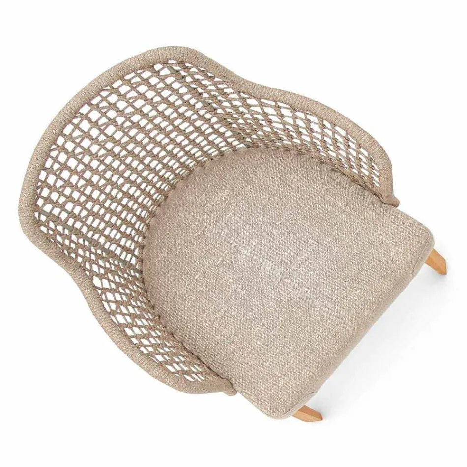 Moderne Varaschin Emma tuinfauteuil in massief iroko hout Viadurini