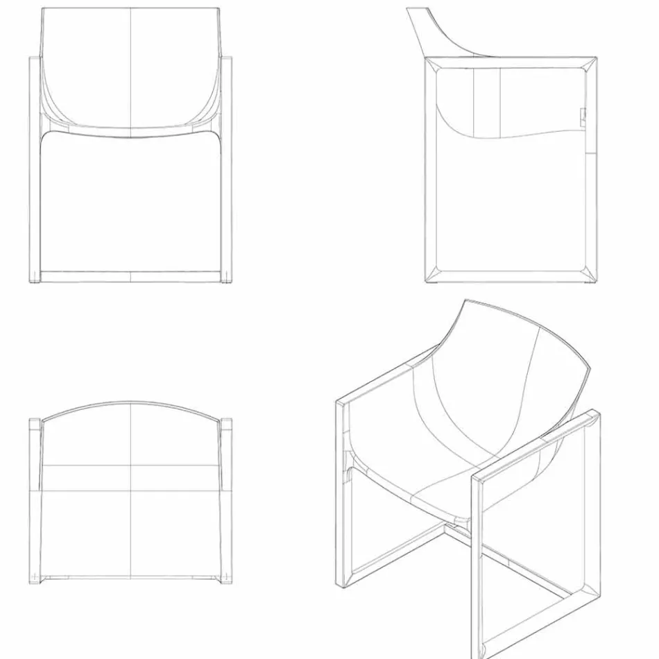 WallStreet Vondom tuinzetel, polypropyleen en glasvezel Viadurini