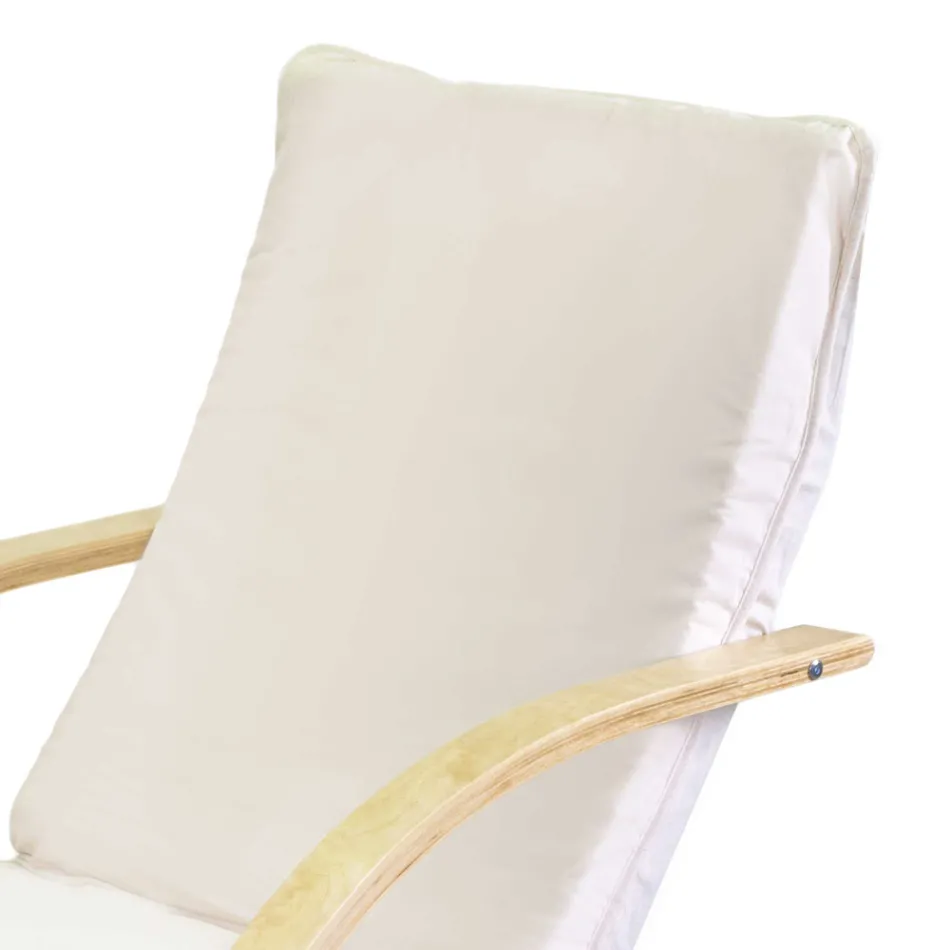 Indoor fauteuil van berkenhout en stof - Abissi Viadurini