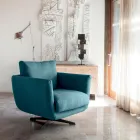 Woonkamerfauteuil met keuze uit draaibaar of vast onderstel Made in Italy - Ironisch Viadurini
