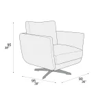 Woonkamerfauteuil met keuze uit draaibaar of vast onderstel Made in Italy - Ironisch Viadurini