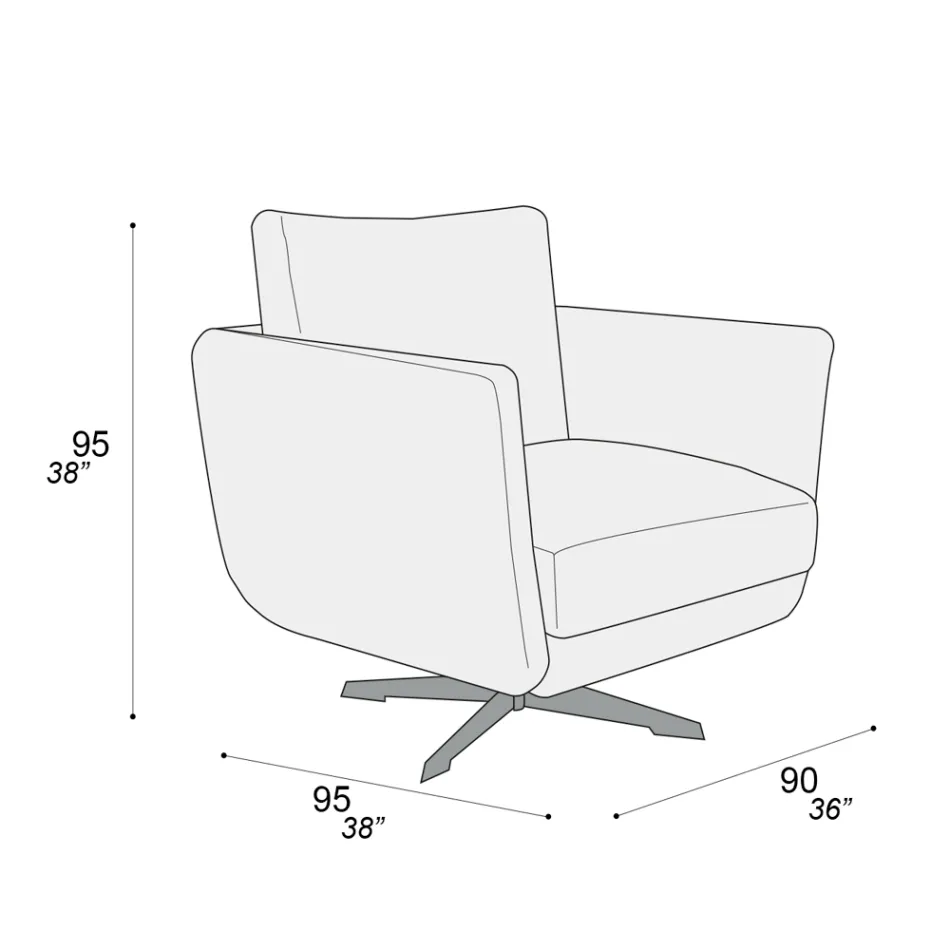 Woonkamerfauteuil met keuze uit draaibaar of vast onderstel Made in Italy - Ironisch Viadurini