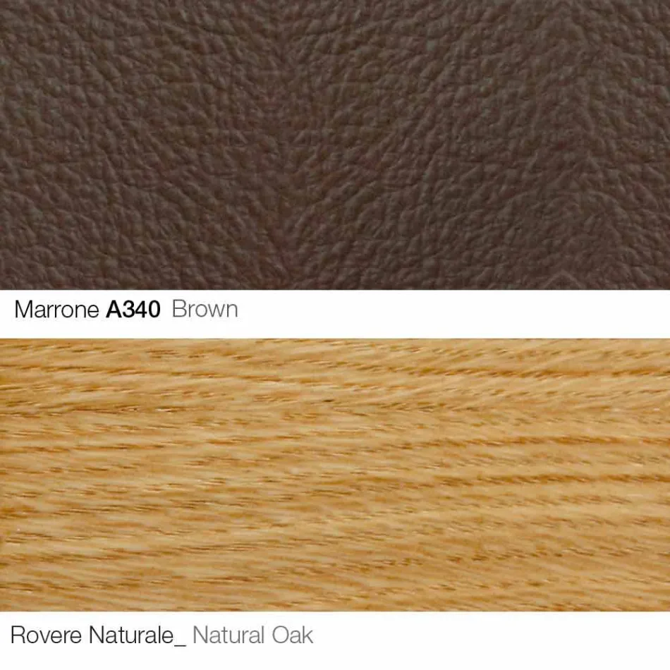 Woonkamer fauteuil met voetsteun in leer en hout Made in Italy - Butterfly Viadurini