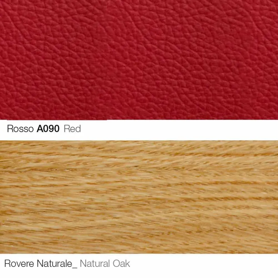 Woonkamer fauteuil met voetsteun in leer en hout Made in Italy - Butterfly Viadurini