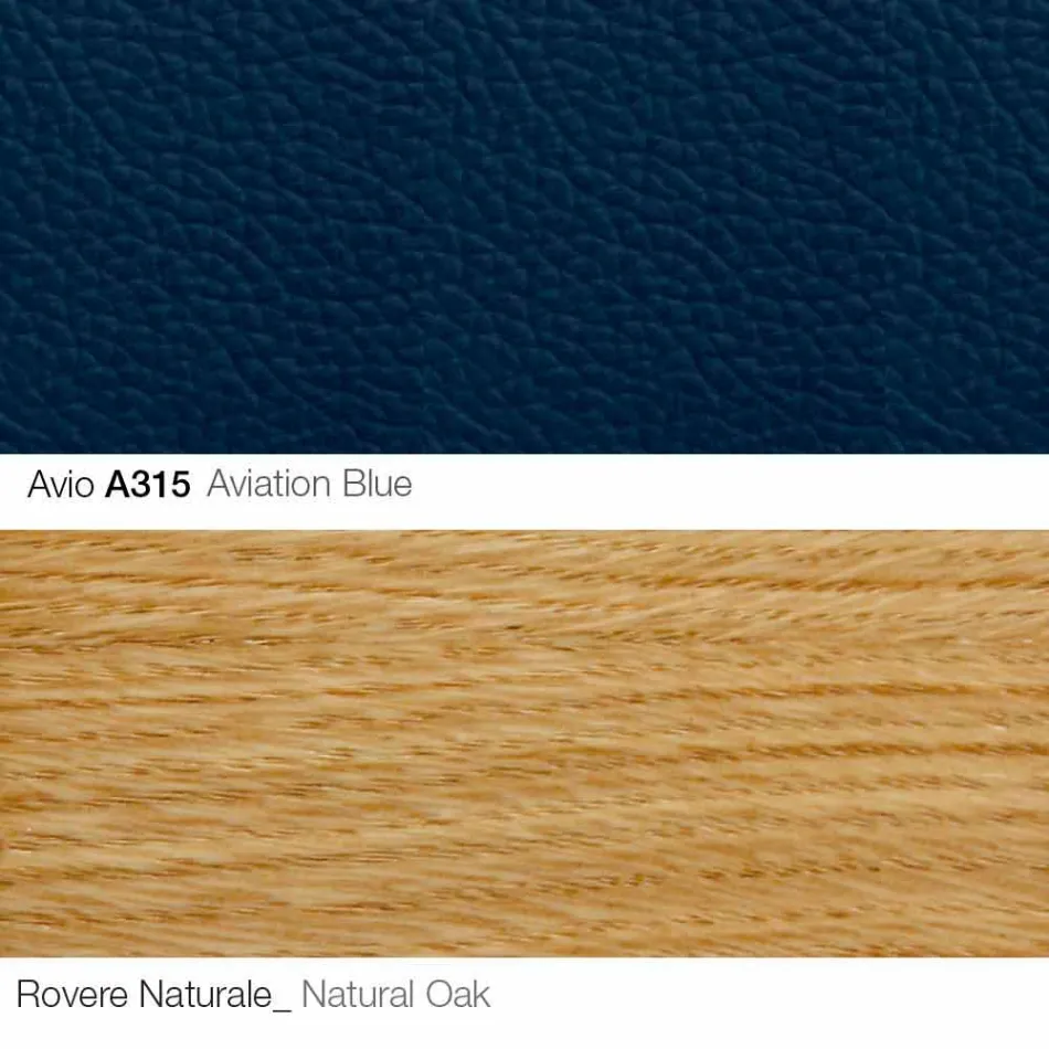 Woonkamer fauteuil met voetsteun in leer en hout Made in Italy - Butterfly Viadurini