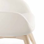 Woonkamer fauteuil met voetsteun in leer en hout Made in Italy - Butterfly Viadurini