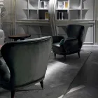 Padded stoel klassiek design lounge L78xP75cm, Benny Viadurini