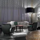 Padded stoel klassiek design lounge L78xP75cm, Benny Viadurini