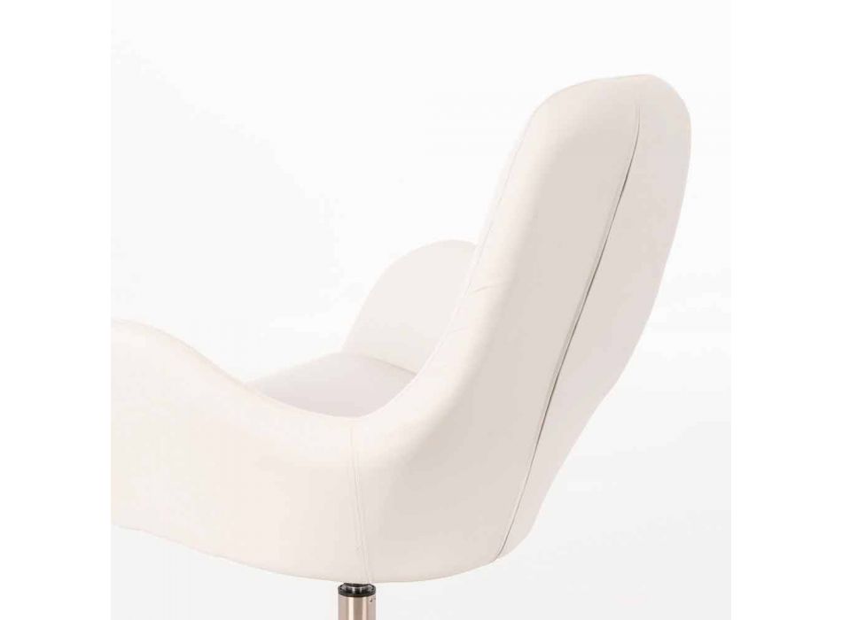 Modern gestoffeerde draaibare lounge fauteuil in kunstleer - Gajarda Viadurini
