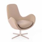 Modern gestoffeerde draaibare lounge fauteuil in kunstleer - Gajarda Viadurini