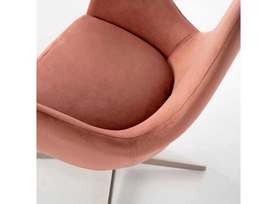 Gewatteerde draaibare lounge fauteuil in fluweel - Gajarda met modern design Viadurini