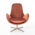 Gewatteerde draaibare lounge fauteuil in fluweel - Gajarda met modern design