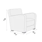 Woonkamerfauteuil van hout, leer en metaal Made in Italy - Burlesco Viadurini