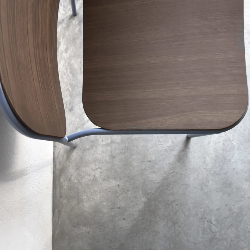 Woonkamer fauteuil in hout en metaal Made in Italy 2 stuks - Saffia Viadurini