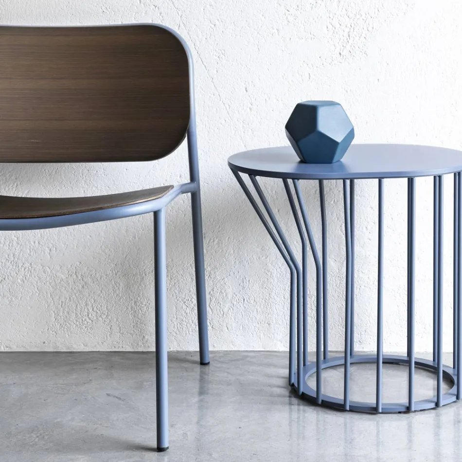 Woonkamer fauteuil in hout en metaal Made in Italy 2 stuks - Saffia Viadurini