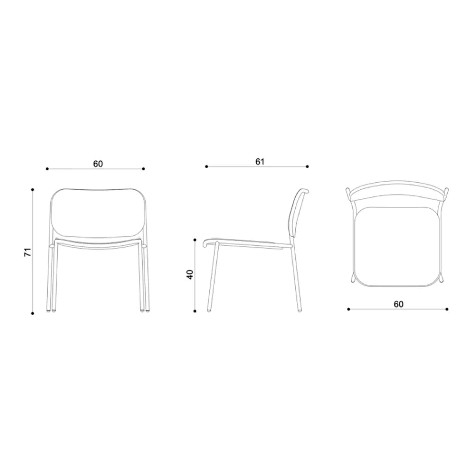 Woonkamer fauteuil in hout en metaal Made in Italy 2 stuks - Saffia Viadurini