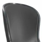 Lederen fauteuil en zwart haar Eli, luxe klassiek design Viadurini