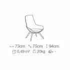 Woonkamer fauteuil in leer en stof met houten onderstel Made in Italy - Ama Viadurini