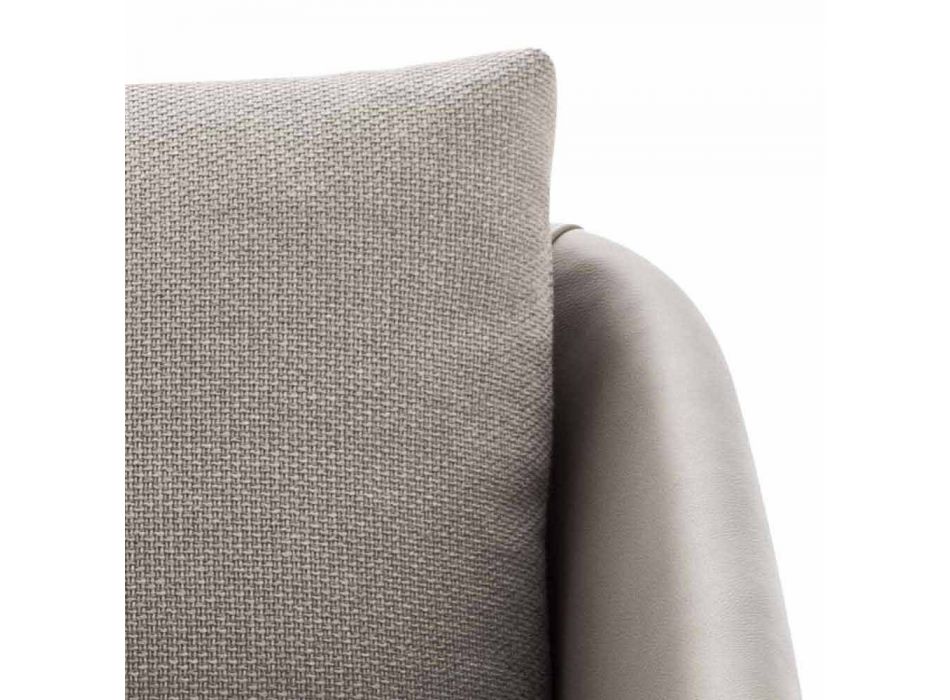 Woonkamer fauteuil in hoogwaardig leer en stof Made in Italy - Amarena Viadurini