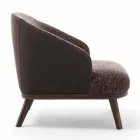 Stoffen fauteuil met massief houten onderstel Made in Italy - Pepina Viadurini