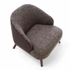 Stoffen fauteuil met massief houten onderstel Made in Italy - Pepina Viadurini